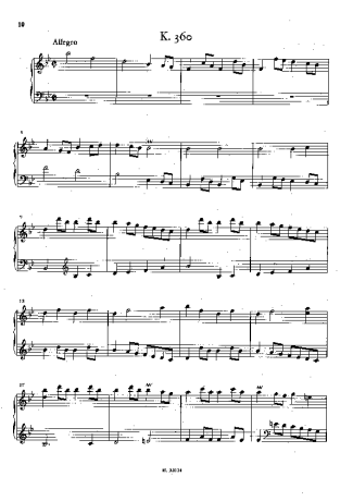 Domenico Scarlatti Keyboard Sonata In Bb Major K.360 score for Piano