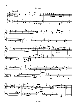 Domenico Scarlatti Keyboard Sonata In Bb Major K.544 score for Piano