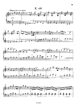 Domenico Scarlatti Keyboard Sonata In C Major K.166 score for Piano
