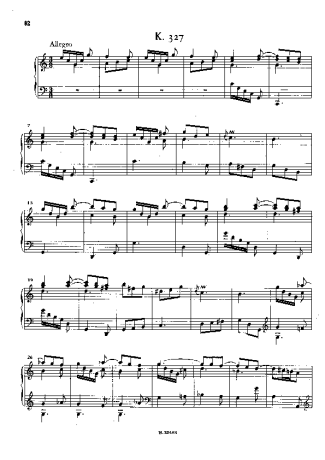 Domenico Scarlatti Keyboard Sonata In C Major K.327 score for Piano