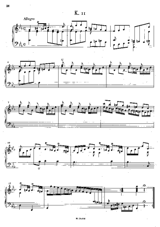 Domenico Scarlatti Keyboard Sonata In C Minor K.11 score for Piano