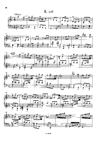 Domenico Scarlatti Keyboard Sonata In C Minor K.226 score for Piano
