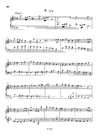 Domenico Scarlatti Keyboard Sonata In C Minor K.254 score for Piano