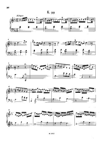 Domenico Scarlatti Keyboard Sonata In C Minor K.99 score for Piano