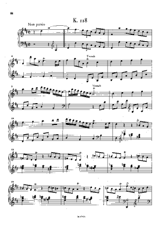 Domenico Scarlatti Keyboard Sonata In D Major K.118 score for Piano