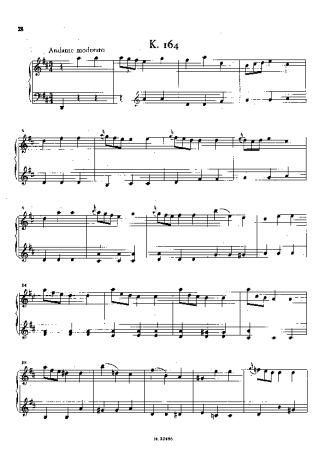 Domenico Scarlatti Keyboard Sonata In D Major K.164 score for Piano