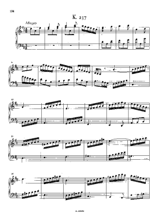 Domenico Scarlatti Keyboard Sonata In D Major K.237 score for Piano