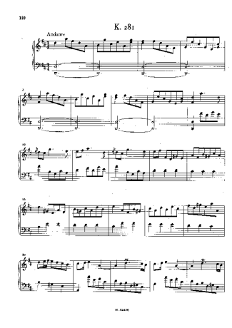 Domenico Scarlatti Keyboard Sonata In D Major K.281 score for Piano
