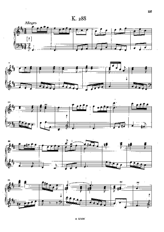 Domenico Scarlatti Keyboard Sonata In D Major K.288 score for Piano