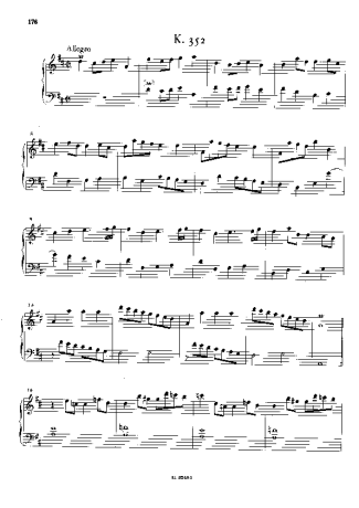 Domenico Scarlatti Keyboard Sonata In D Major K.352 score for Piano