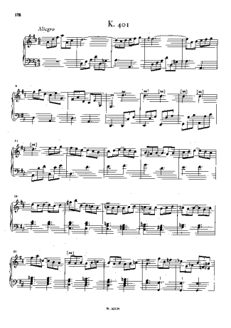 Domenico Scarlatti Keyboard Sonata In D Major K.401 score for Piano