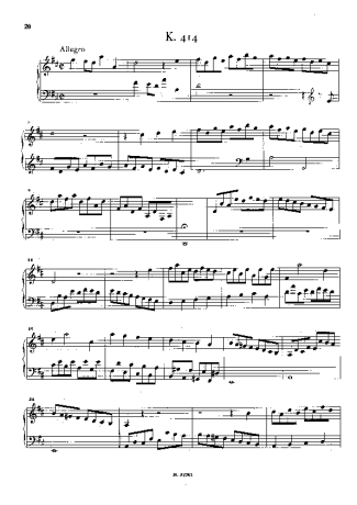 Domenico Scarlatti Keyboard Sonata In D Major K.414 score for Piano