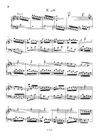 Domenico Scarlatti Keyboard Sonata In D Major K.416 score for Piano