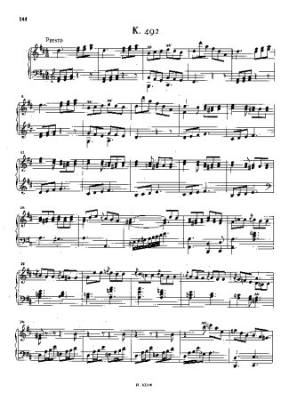 Domenico Scarlatti Keyboard Sonata In D Major K.492 score for Piano
