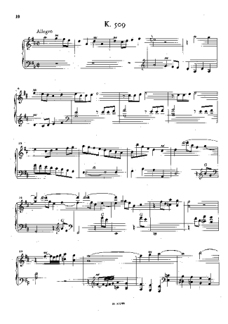 Domenico Scarlatti Keyboard Sonata In D Major K.509 score for Piano