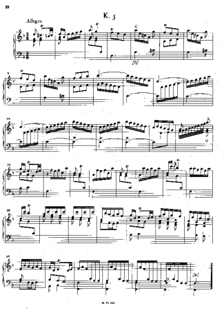 Domenico Scarlatti Keyboard Sonata In D Minor K.5 score for Piano