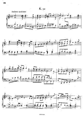 Domenico Scarlatti Keyboard Sonata In D Minor K.52 score for Piano