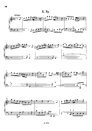 Domenico Scarlatti Keyboard Sonata In D Minor K.89 score for Piano