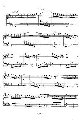 Domenico Scarlatti Keyboard Sonata In E Major K.207 score for Piano