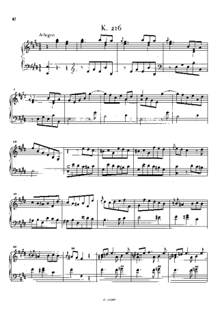 Domenico Scarlatti Keyboard Sonata In E Major K.216 score for Piano