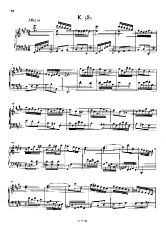 Domenico Scarlatti Keyboard Sonata In E Major K.381 score for Piano