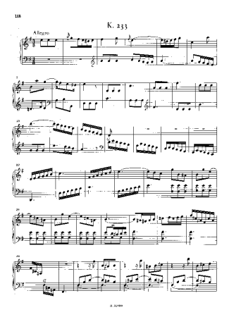 Domenico Scarlatti Keyboard Sonata In E Minor K.233 score for Piano