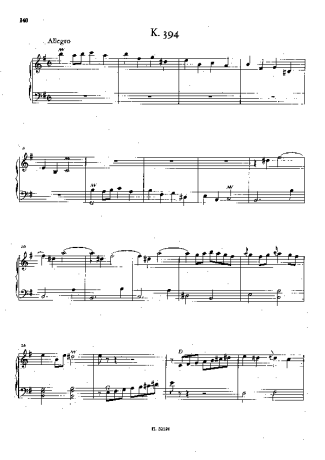 Domenico Scarlatti Keyboard Sonata In E Minor K.394 score for Piano