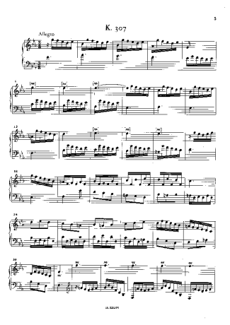 Domenico Scarlatti Keyboard Sonata In Eb Major K.307 score for Piano