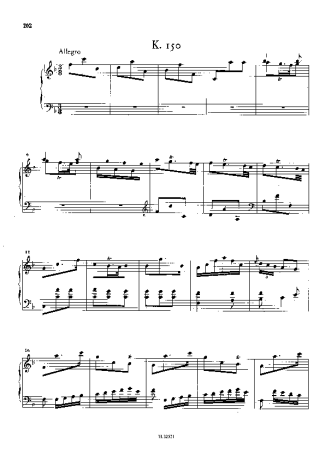 Domenico Scarlatti Keyboard Sonata In F Major K.150 score for Piano