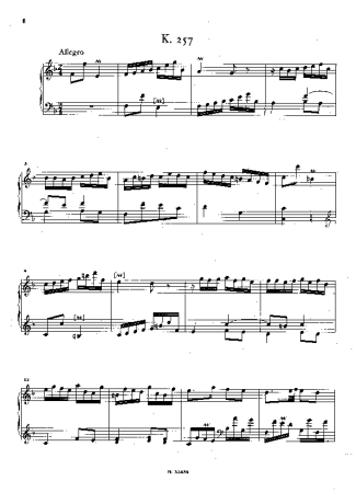 Domenico Scarlatti Keyboard Sonata In F Major K.257 score for Piano