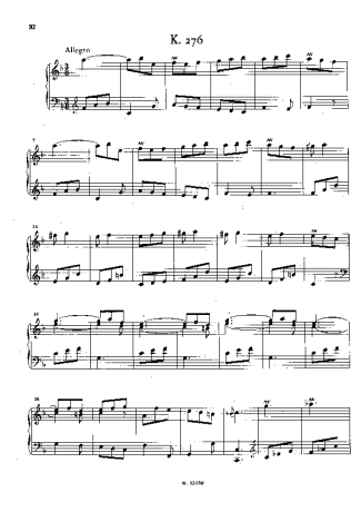Domenico Scarlatti Keyboard Sonata In F Major K.276 score for Piano