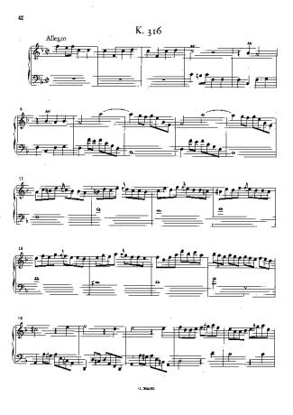 Domenico Scarlatti Keyboard Sonata In F Major K.316 score for Piano