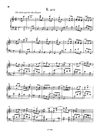 Domenico Scarlatti Keyboard Sonata In F Major K.419 score for Piano