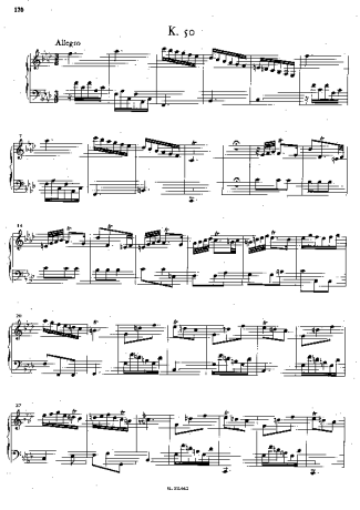 Domenico Scarlatti Keyboard Sonata In F Minor K.50 score for Piano