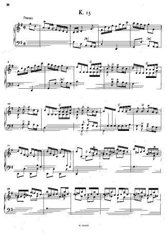 Domenico Scarlatti Keyboard Sonata In G Major K.13 score for Piano