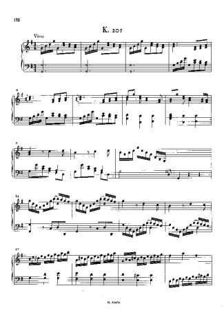 Domenico Scarlatti Keyboard Sonata In G Major K.201 score for Piano