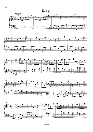 Domenico Scarlatti Keyboard Sonata In G Major K.241 score for Piano