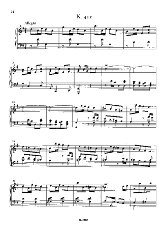 Domenico Scarlatti Keyboard Sonata In G Major K.412 score for Piano