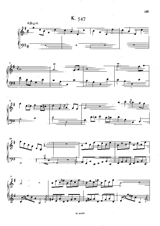 Domenico Scarlatti Keyboard Sonata In G Major K.547 score for Piano