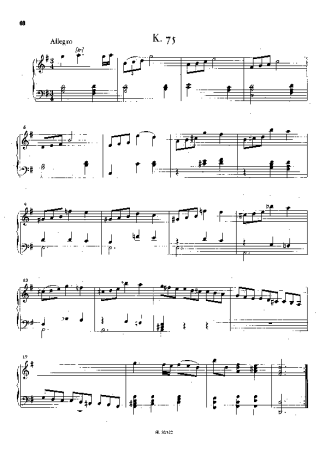 Domenico Scarlatti Keyboard Sonata In G Major K.75 score for Piano