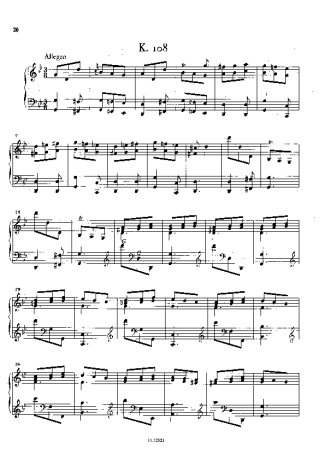 Domenico Scarlatti Keyboard Sonata In G Minor K.108 score for Piano