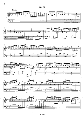 Domenico Scarlatti Keyboard Sonata In G Minor K.12 score for Piano