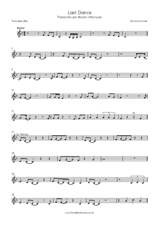 Donna Summer Last Dance score for Trumpet