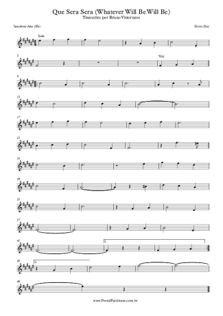 Doris Day  score for Alto Saxophone