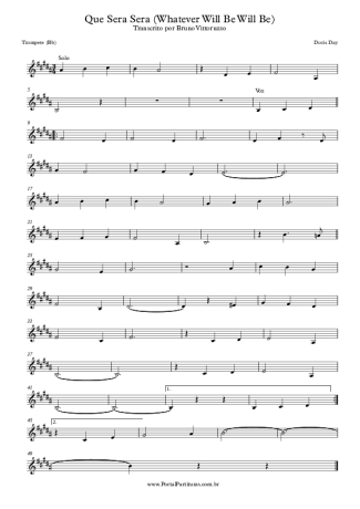 Doris Day Que Sera Sera (Whatever Will Be Will Be) score for Trumpet
