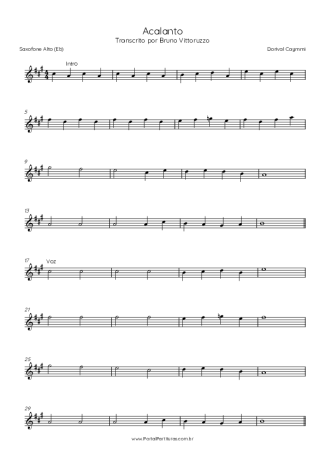 Dorival Caymmi  score for Alto Saxophone