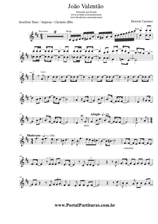 Dorival Caymmi  score for Tenor Saxophone Soprano (Bb)
