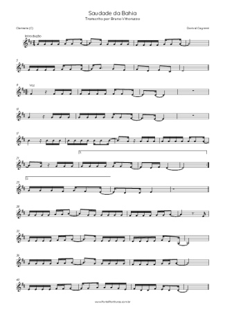 Dorival Caymmi  score for Clarinet (C)