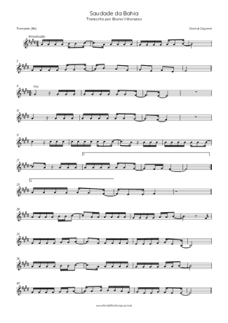 Dorival Caymmi  score for Trumpet