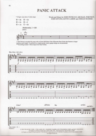 Dream Theater Panic Attack score for Guitar